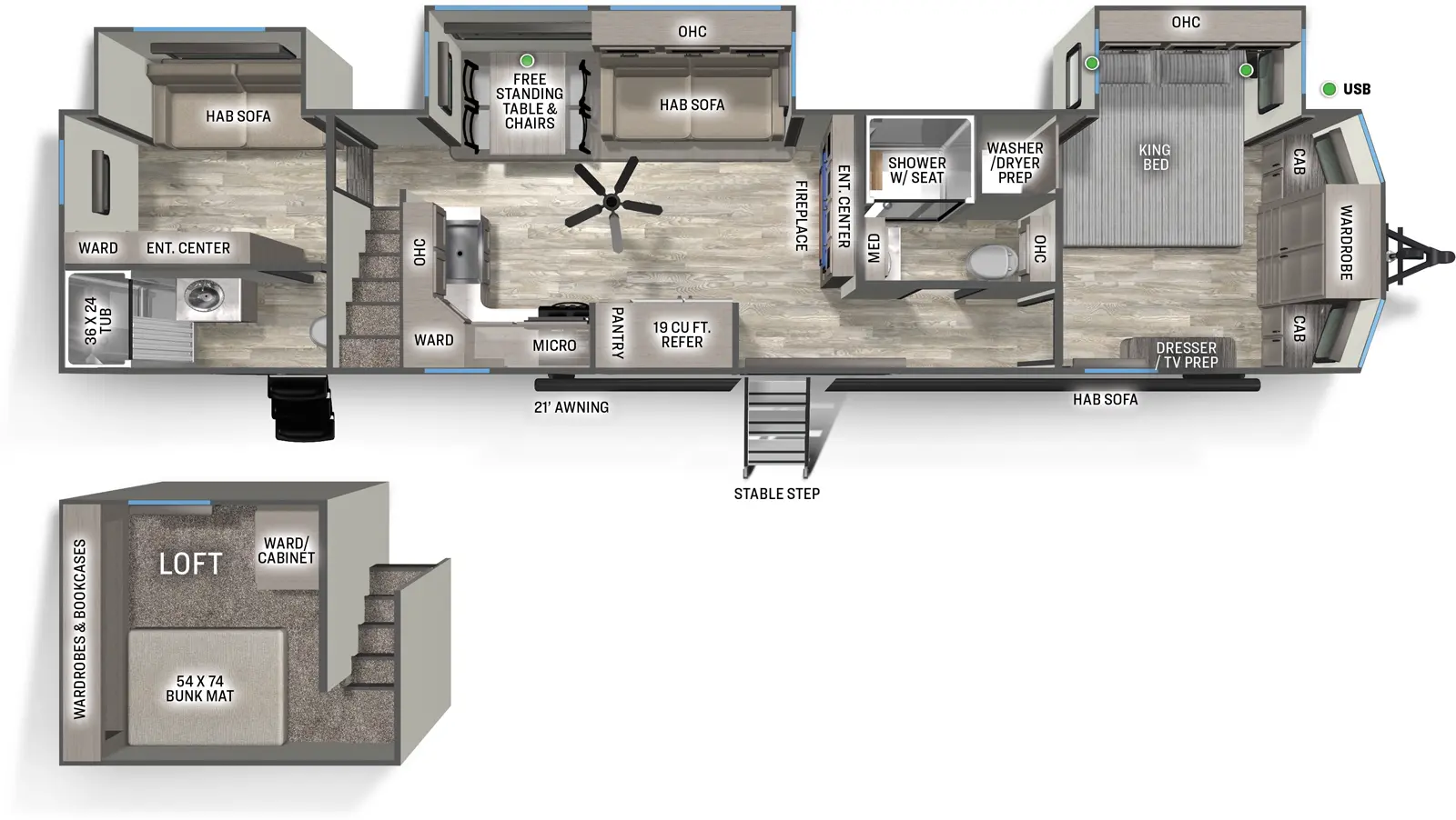 Sierra Destination 400BH Floorplan